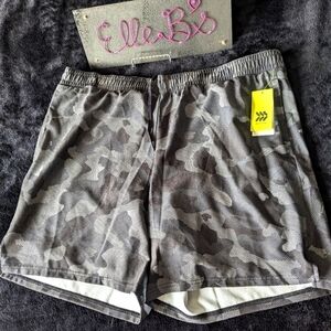 NWT Mens All in Motion Black/Gray Any Sport Lined Shorts XL
